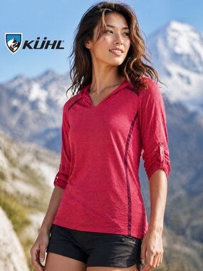 KUHL Womens Size L Futura Hoodie Lightweight UPF 50 Performance Knit Hiking Top